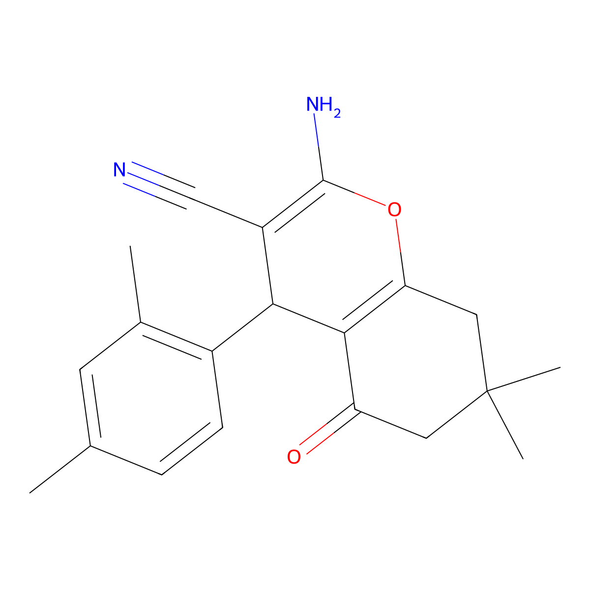 2-amino-4-(2,4-dimethylphenyl)-7,7-dimethyl-5-oxo-6,8-dihydro-4H-chromene-3-carbonitrile molecular structure, CAS 330656-36-5