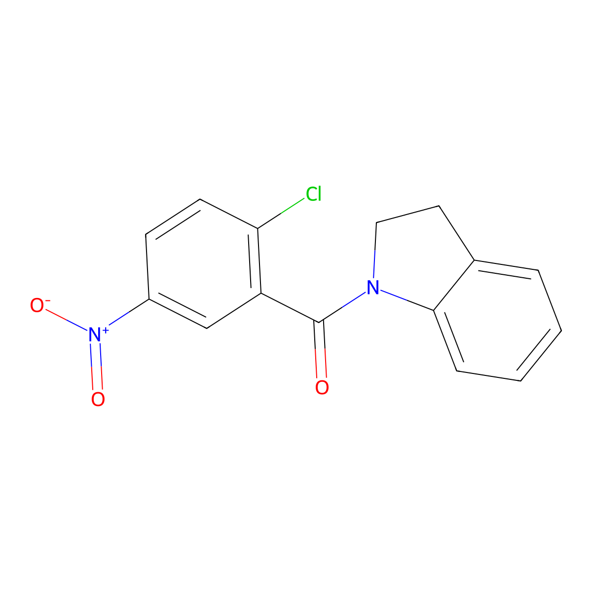 (2-Chloro-5-nitrophenyl)-(2,3-dihydroindol-1-yl)methanone molecular structure, CAS 330657-71-1