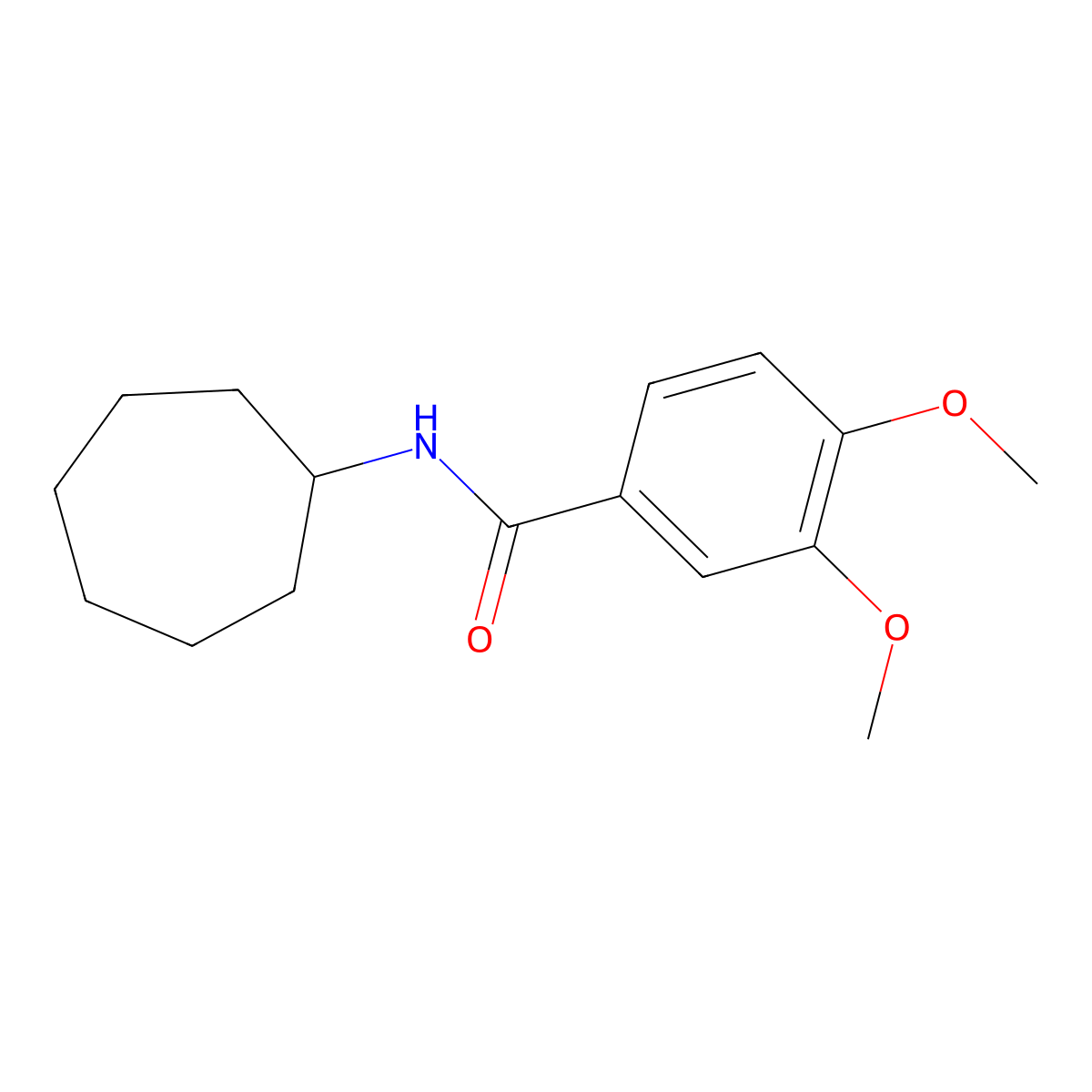 N-cycloheptyl-3,4-dimethoxybenzamide molecular structure, CAS 330657-86-8