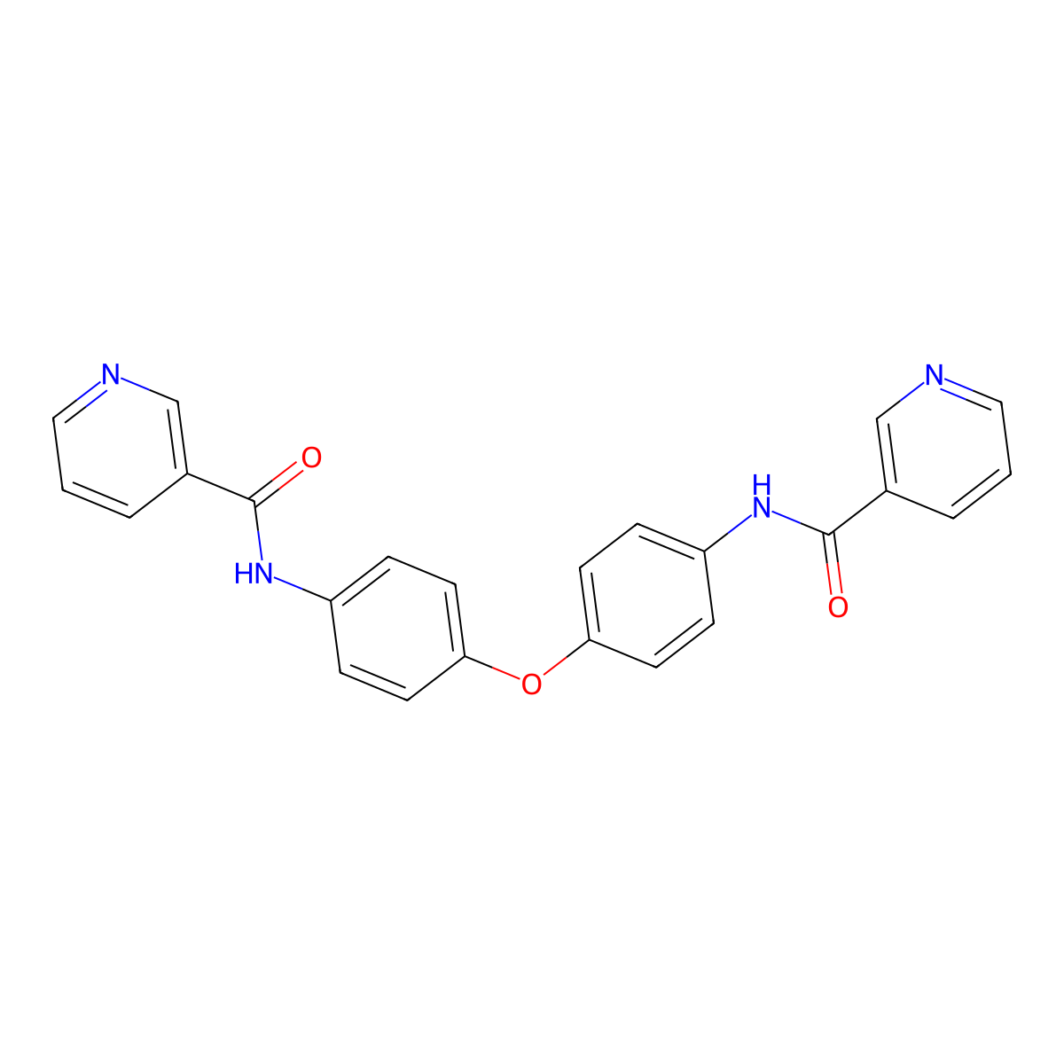 N-[4-[4-(pyridine-3-carbonylamino)phenoxy]phenyl]pyridine-3-carboxamide molecular structure, CAS 330657-96-0