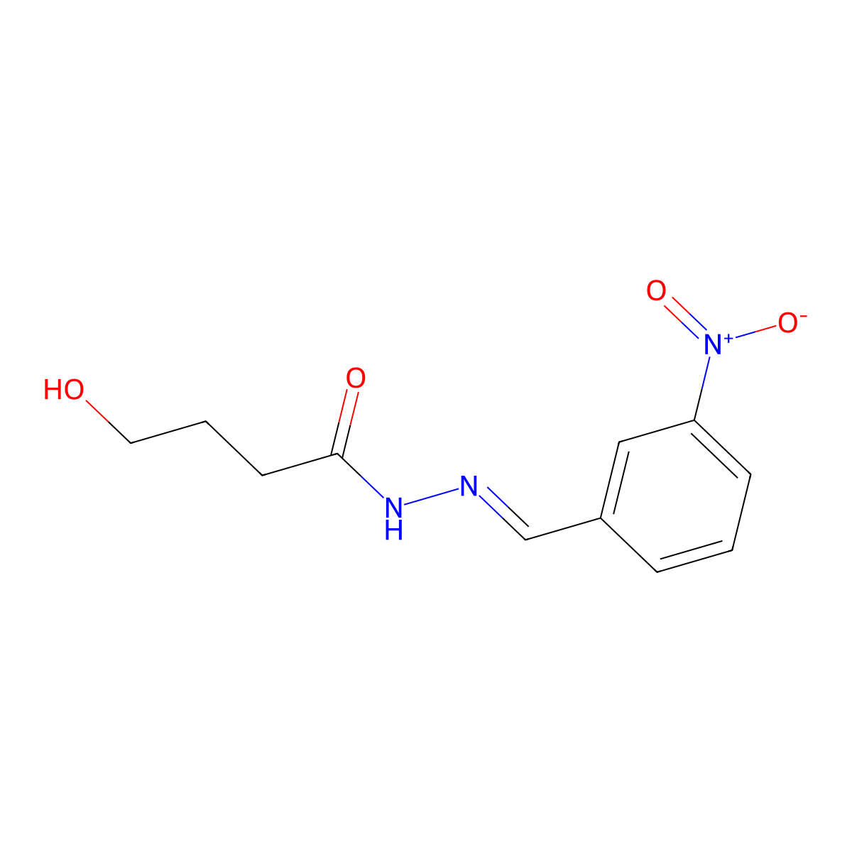 4-Hydroxy-N'-[(3-nitrophenyl)methylidene]butanehydrazide molecular structure, CAS 330662-31-2