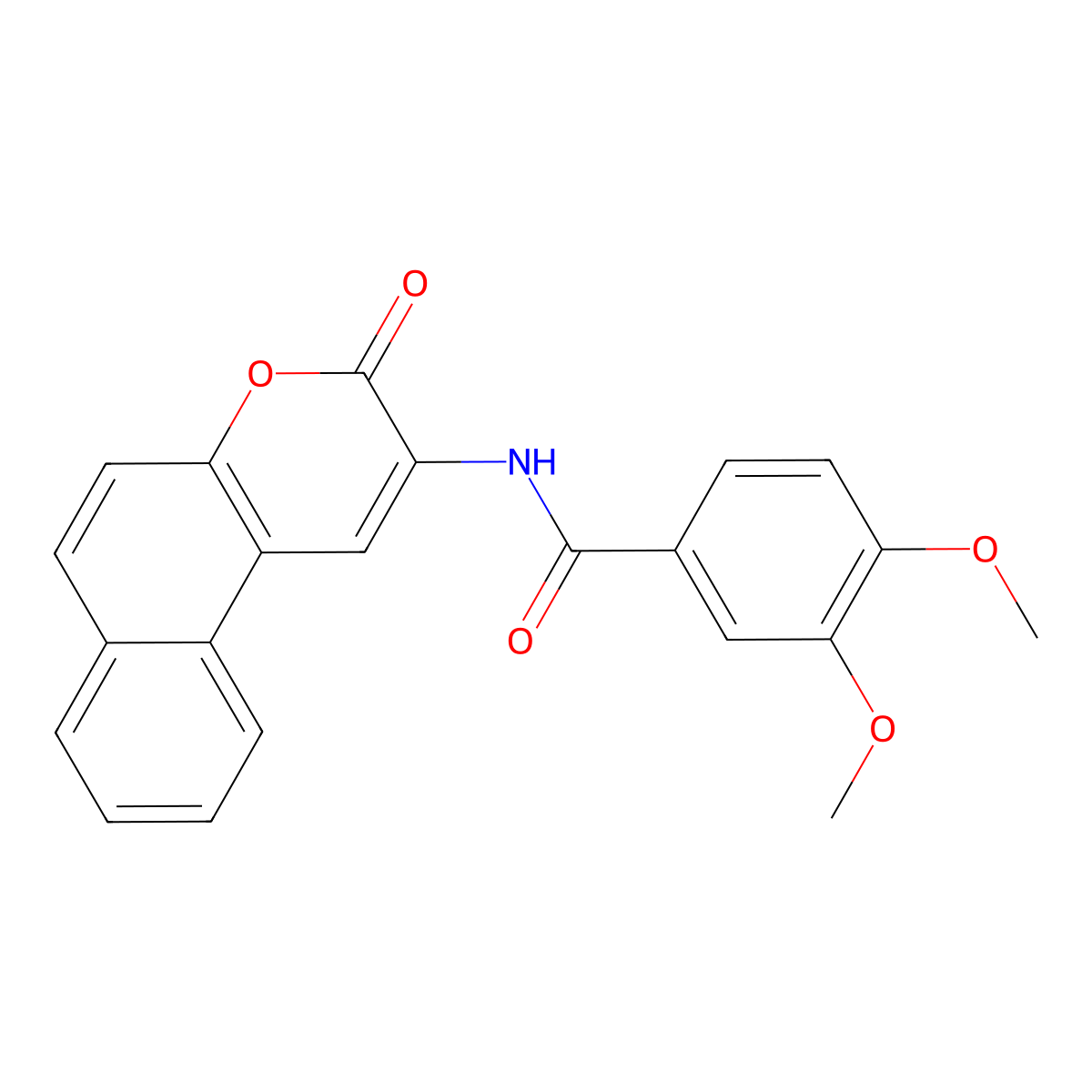 3,4-dimethoxy-N-(3-oxo-3H-benzo[f]chromen-2-yl)benzamide molecular structure, CAS 330662-59-4