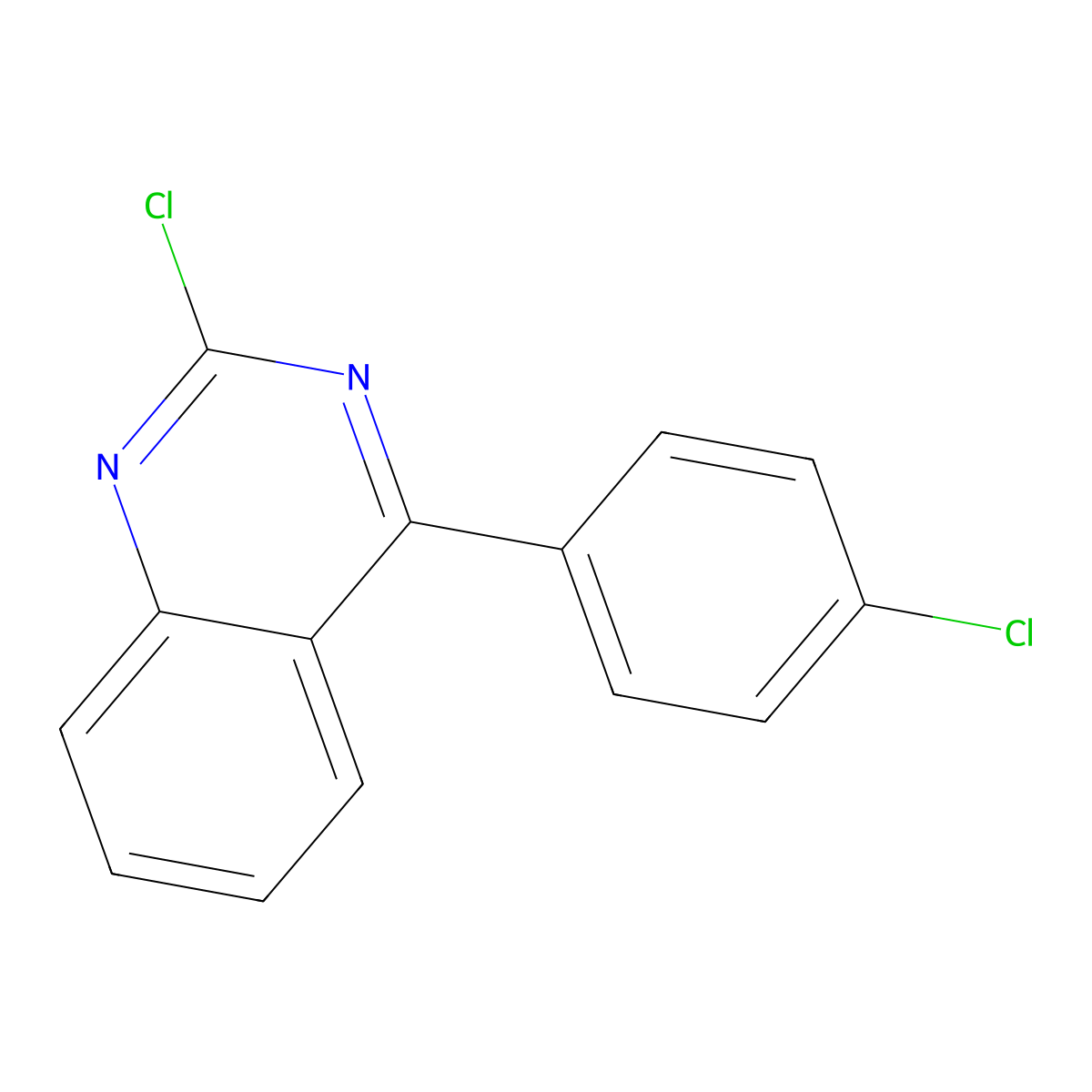 2-Chloro-4-(4-chlorophenyl)quinazoline molecular structure, CAS 330663-04-2