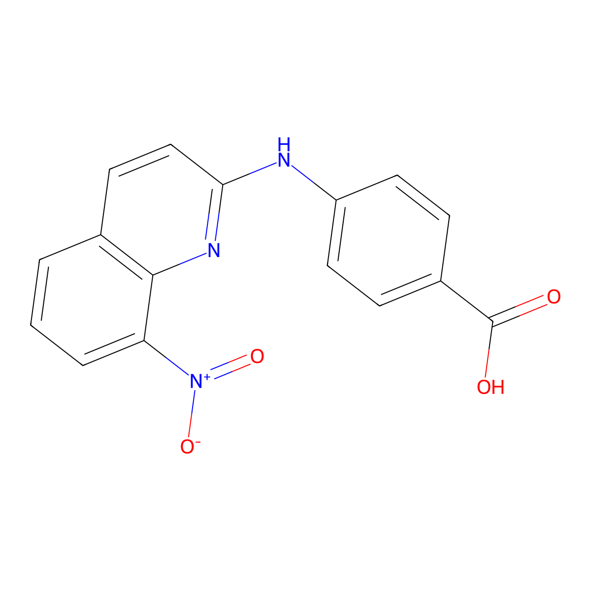 4-[(8-Nitroquinolin-2-yl)amino]benzoic acid molecular structure, CAS 330663-19-9