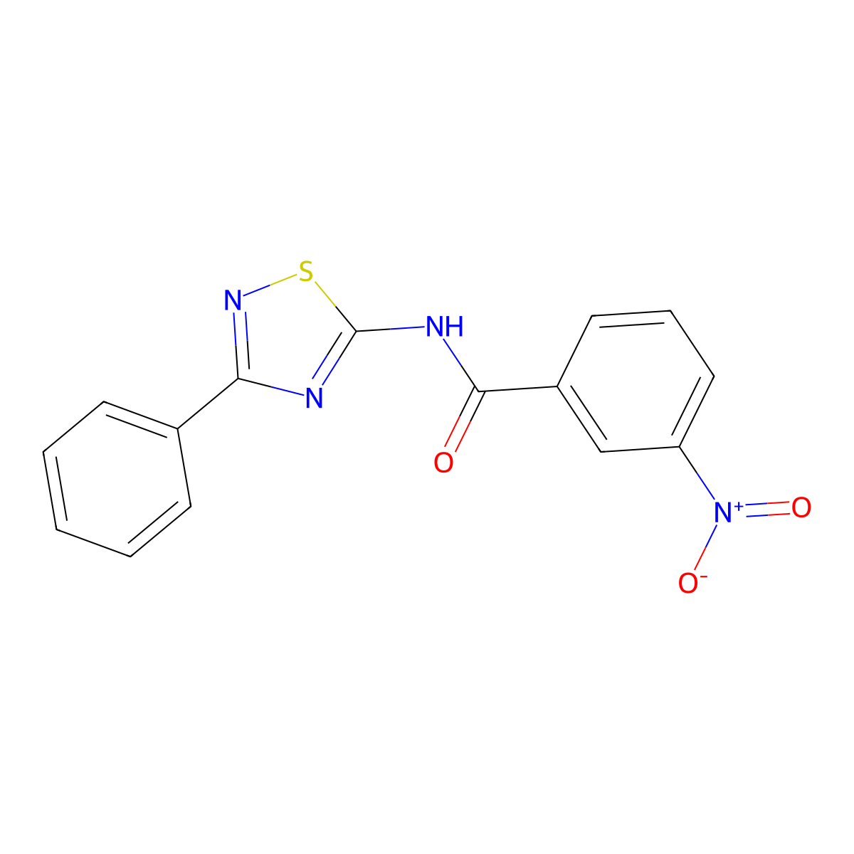 3-nitro-N-(3-phenyl-1,2,4-thiadiazol-5-yl)benzamide molecular structure, CAS 330664-17-0