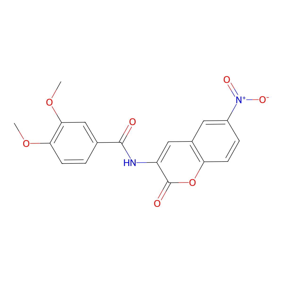 3,4-dimethoxy-N-(6-nitro-2-oxochromen-3-yl)benzamide molecular structure, CAS 330664-66-9
