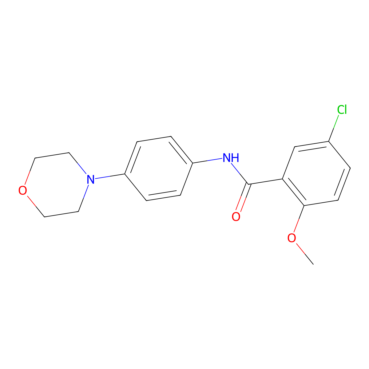 5-chloro-2-methoxy-N-(4-morpholin-4-ylphenyl)benzamide molecular structure, CAS 330671-43-7