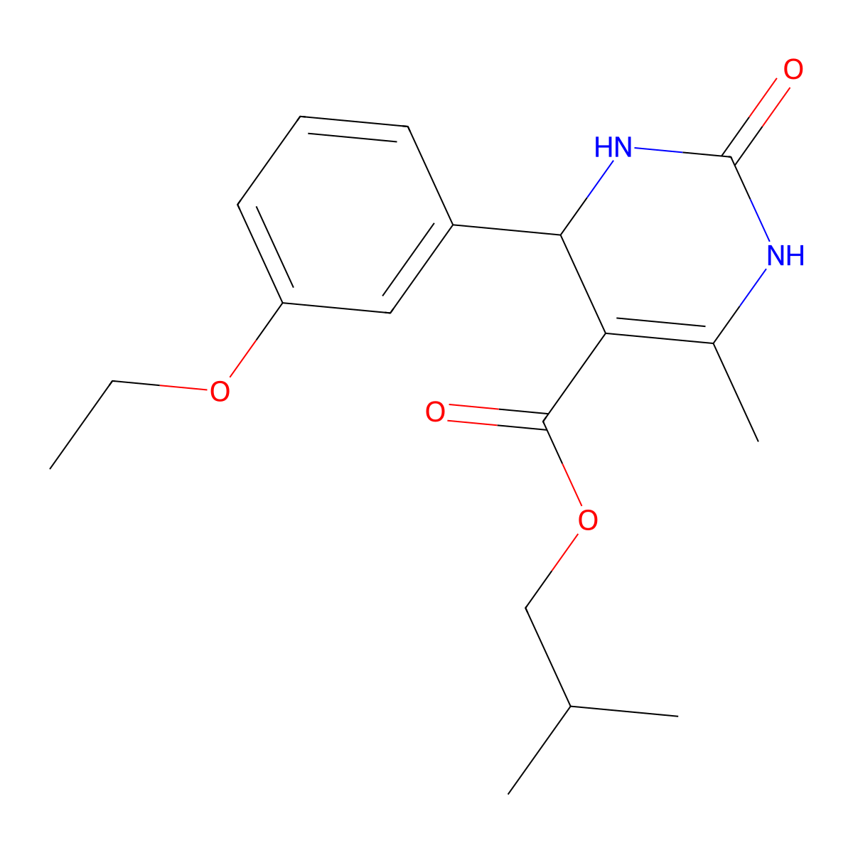 Isobutyl 4-(3-ethoxyphenyl)-6-methyl-2-oxo-1,2,3,4-tetrahydro-5-pyrimidinecarboxylate molecular structure, CAS 330674-29-8