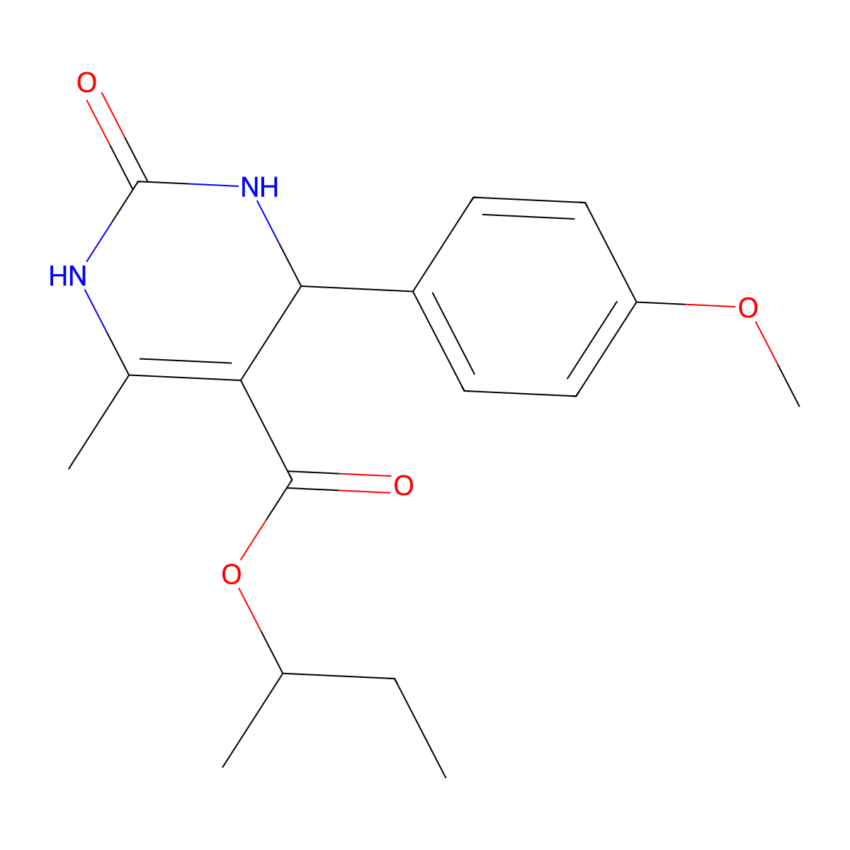 Sec-butyl 4-(4-methoxyphenyl)-6-methyl-2-oxo-1,2,3,4-tetrahydro-5-pyrimidinecarboxylate molecular structure, CAS 330674-36-7