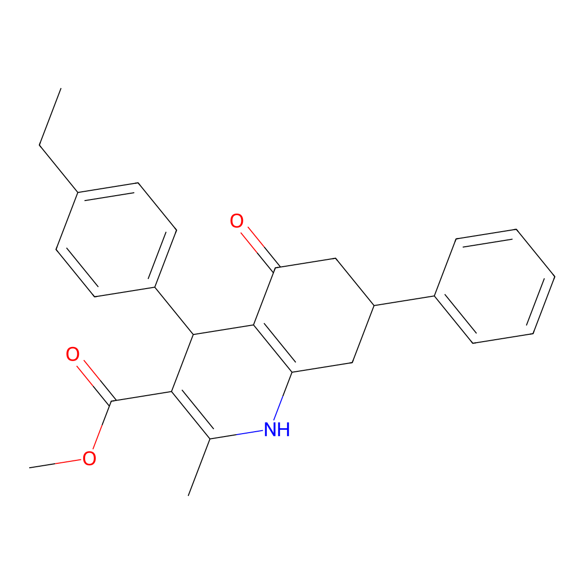 Methyl 4-(4-ethylphenyl)-2-methyl-5-oxo-7-phenyl-1,4,5,6,7,8-hexahydroquinoline-3-carboxylate molecular structure, CAS 330674-78-7