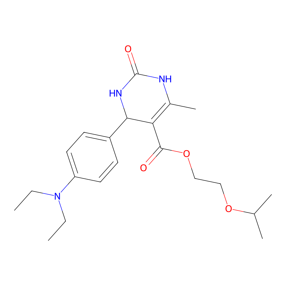2-(Propan-2-yloxy)ethyl 4-[4-(diethylamino)phenyl]-6-methyl-2-oxo-1,2,3,4-tetrahydropyrimidine-5-carboxylate molecular structure, CAS 330674-96-9