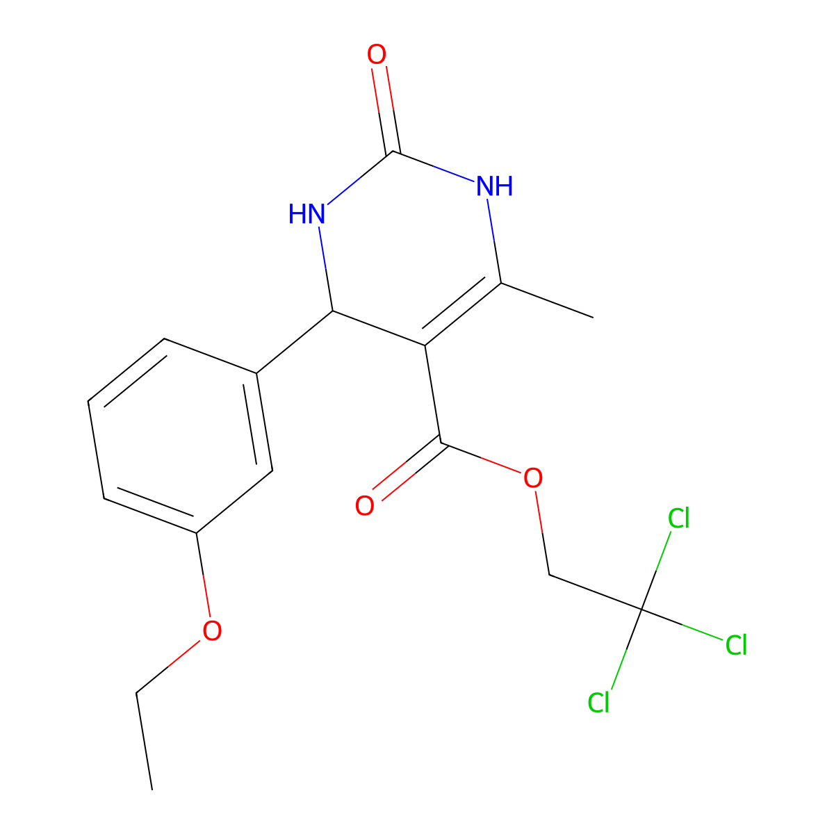 2,2,2-Trichloroethyl 4-(3-ethoxyphenyl)-6-methyl-2-oxo-1,2,3,4-tetrahydropyrimidine-5-carboxylate molecular structure, CAS 330675-01-9