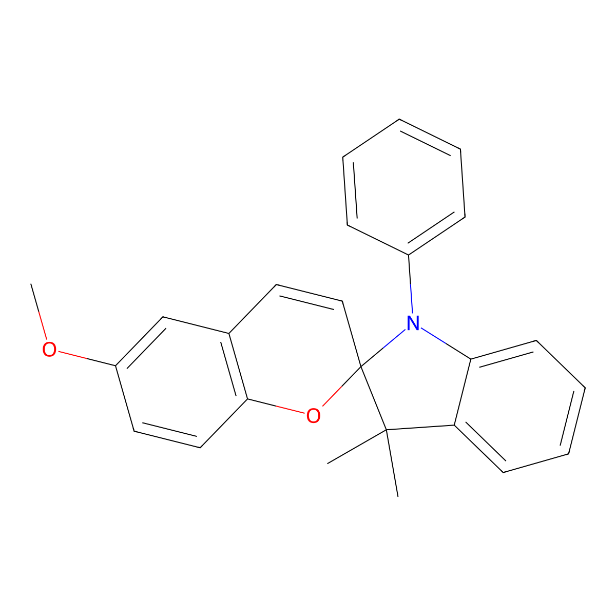 6-Methoxy-3',3'-dimethyl-1'-phenyl-1',3'-dihydrospiro[chromene-2,2'-indole] molecular structure, CAS 330675-50-8