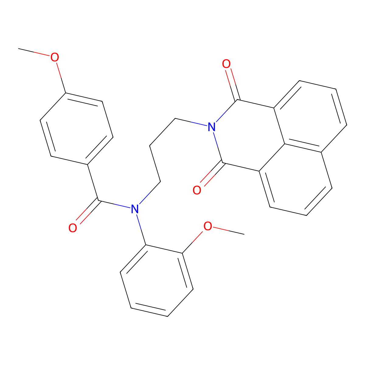 N-(3-(1,3-dioxo-1H-benzo[de]isoquinolin-2(3H)-yl)propyl)-4-methoxy-N-(2-methoxyphenyl)benzamide molecular structure, CAS 330675-54-2