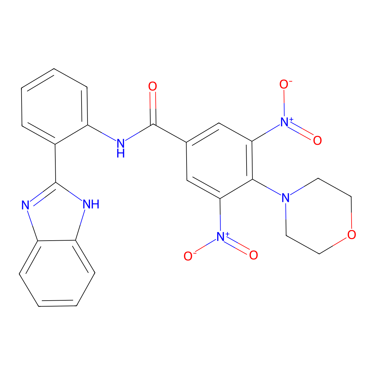 N-(2-(1H-benzo[d]imidazol-2-yl)phenyl)-4-morpholino-3,5-dinitrobenzamide molecular structure, CAS 330675-71-3