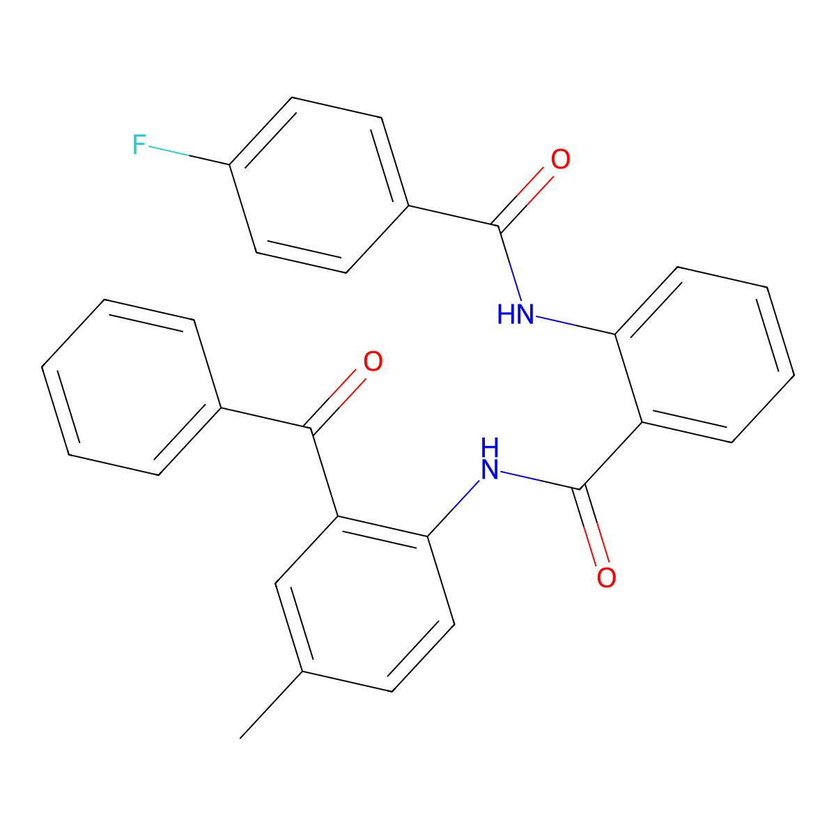 N-(2-benzoyl-4-methylphenyl)-2-(4-fluorobenzamido)benzamide molecular structure, CAS 330675-86-0