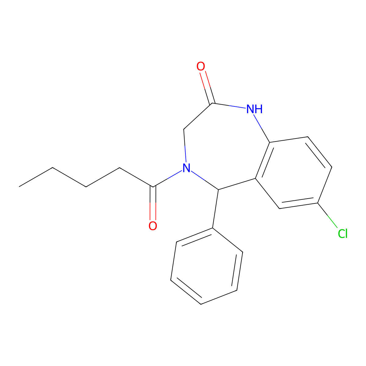 7-chloro-4-pentanoyl-5-phenyl-4,5-dihydro-1H-benzo[e][1,4]diazepin-2(3H)-one molecular structure, CAS 330676-04-5