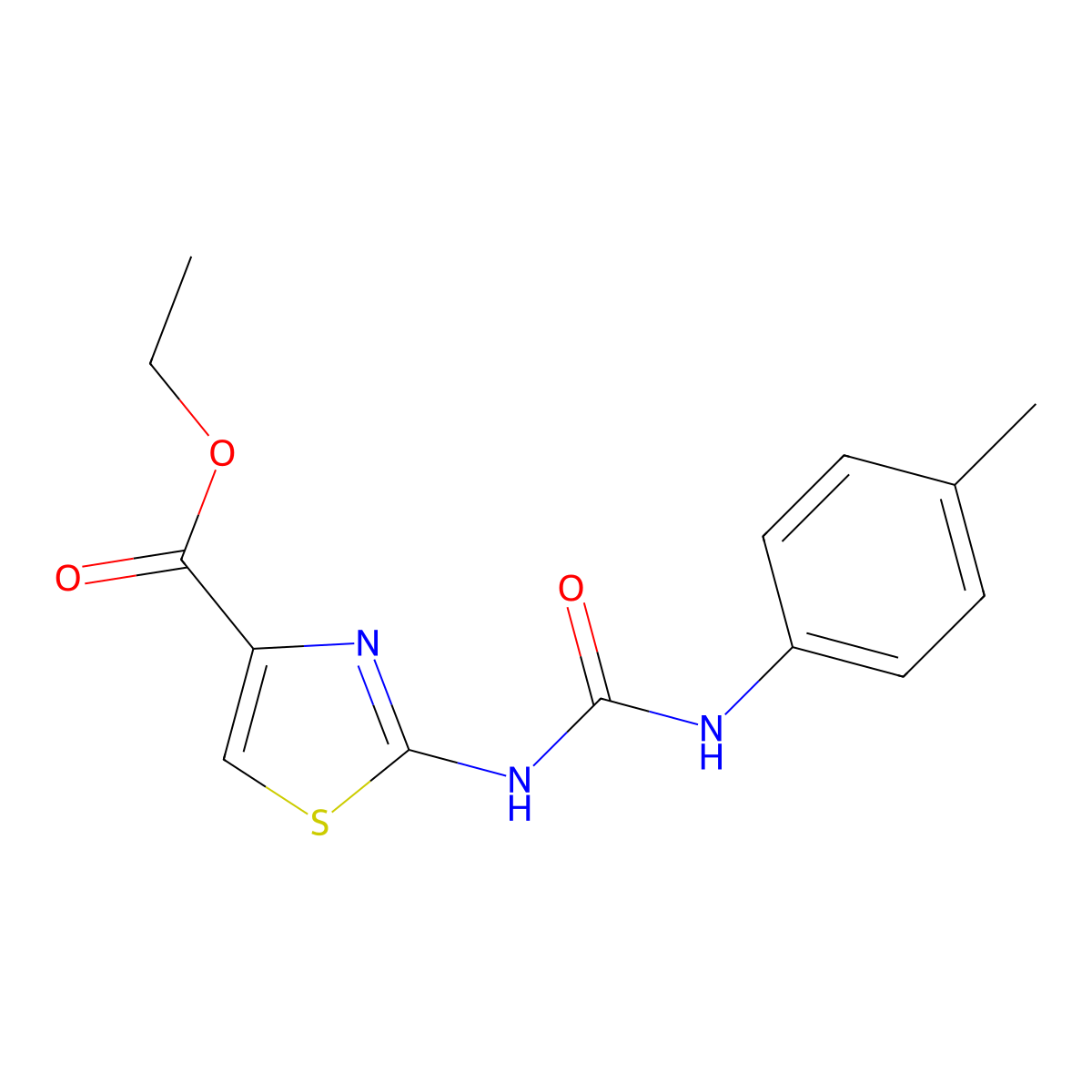 Ethyl 2-[(4-methylphenyl)carbamoylamino]-1,3-thiazole-4-carboxylate molecular structure, CAS 330676-30-7
