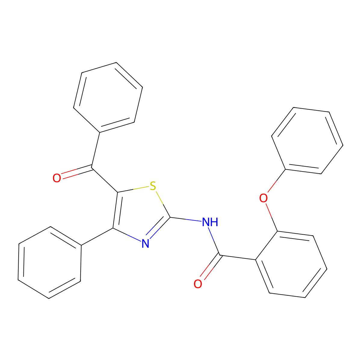 N-(5-benzoyl-4-phenyl-1,3-thiazol-2-yl)-2-phenoxybenzamide molecular structure, CAS 330676-94-3