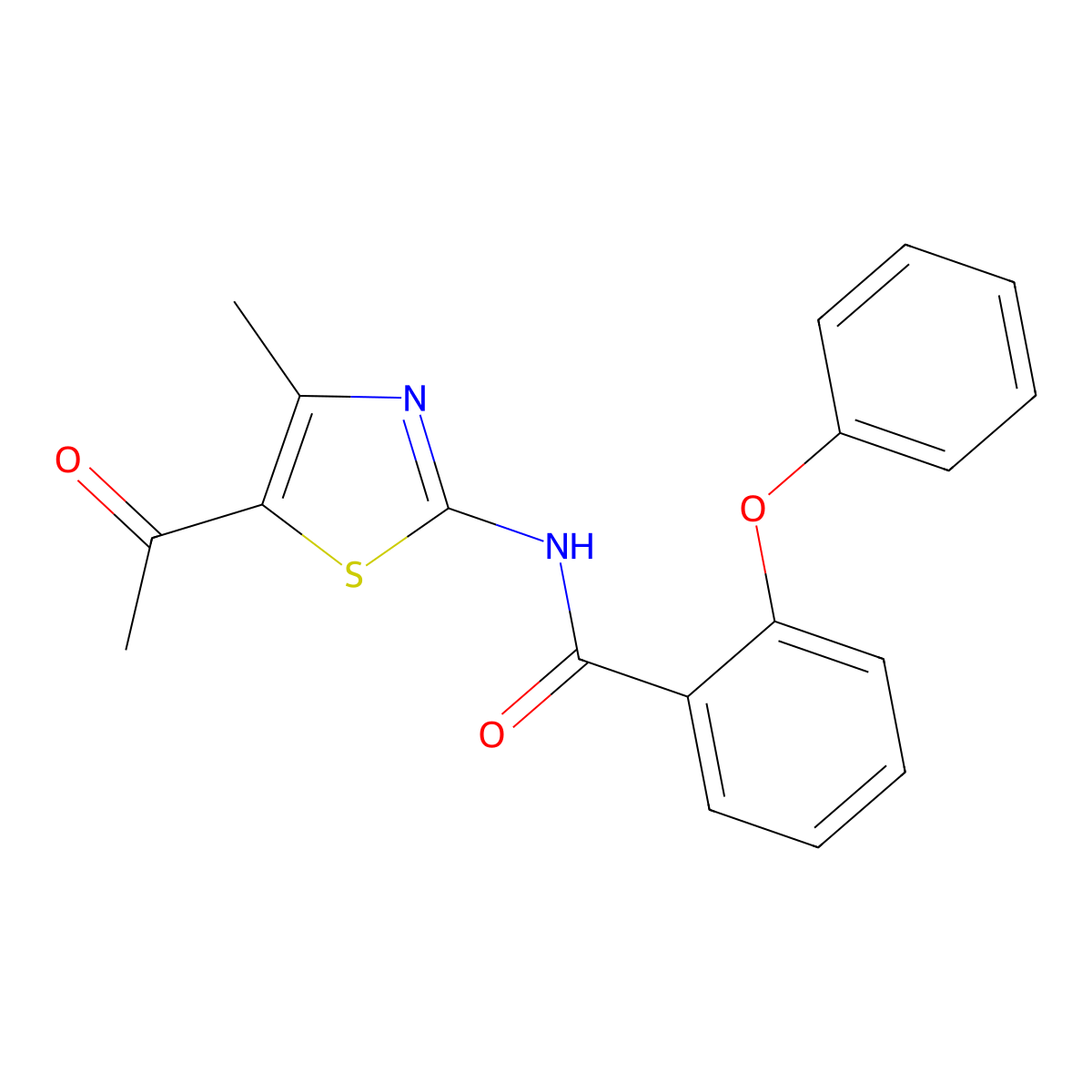 N-(5-acetyl-4-methyl-1,3-thiazol-2-yl)-2-phenoxybenzamide molecular structure, CAS 330676-95-4