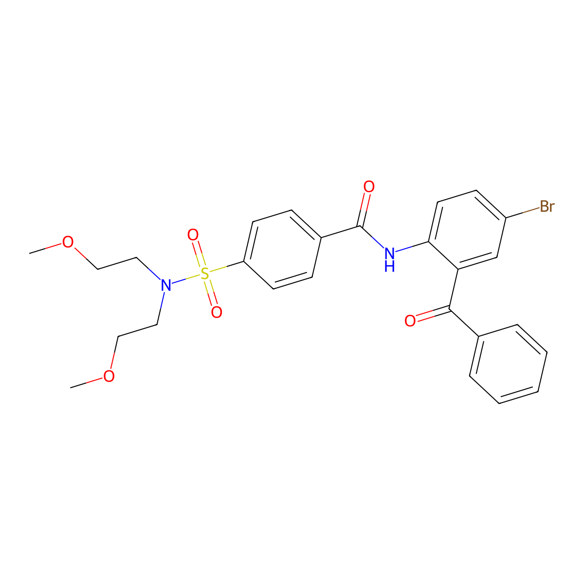 N-(2-benzoyl-4-bromophenyl)-4-[bis(2-methoxyethyl)sulfamoyl]benzamide molecular structure, CAS 330677-02-6