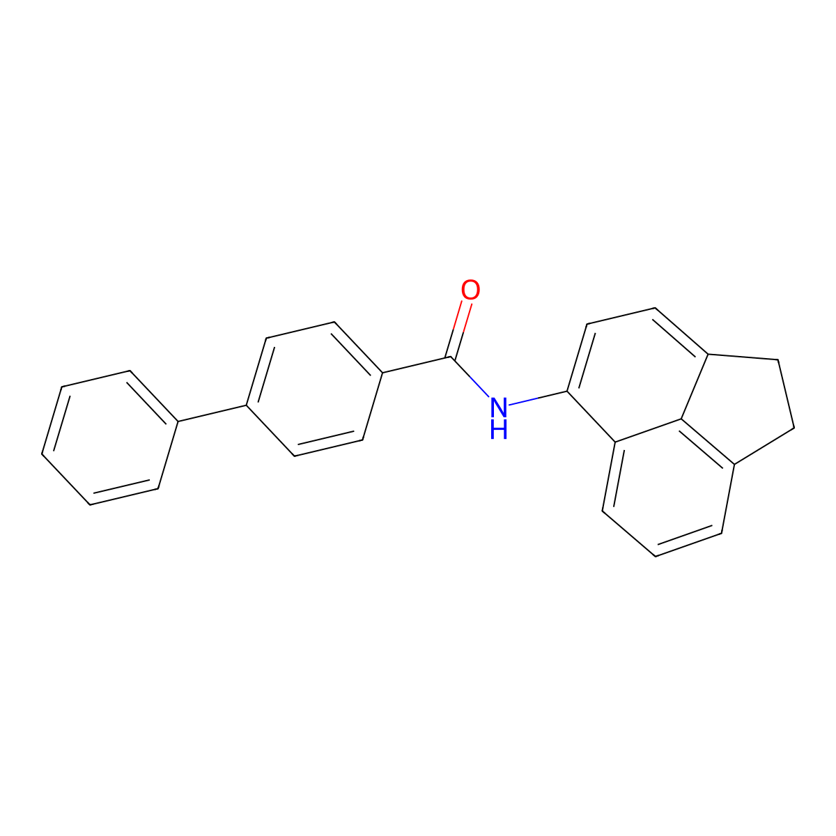N-(1,2-dihydroacenaphthylen-5-yl)-[1,1'-biphenyl]-4-carboxamide molecular structure, CAS 330677-09-3