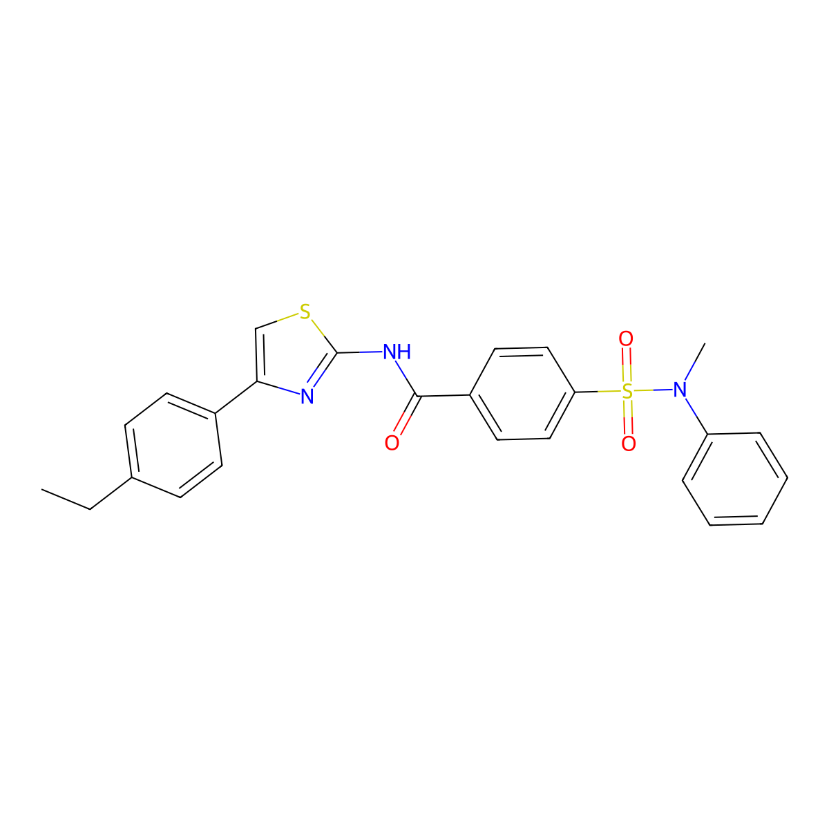 N-[4-(4-ethylphenyl)-1,3-thiazol-2-yl]-4-[methyl(phenyl)sulfamoyl]benzamide molecular structure, CAS 330677-43-5