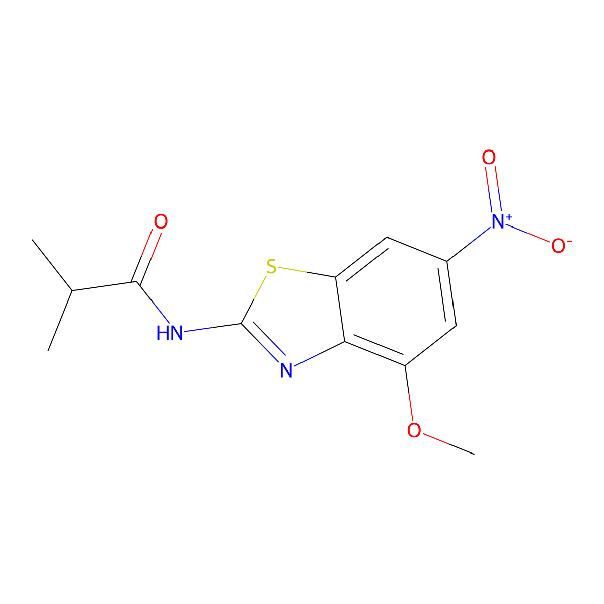N-(4-methoxy-6-nitro-1,3-benzothiazol-2-yl)-2-methylpropanamide molecular structure, CAS 330677-45-7