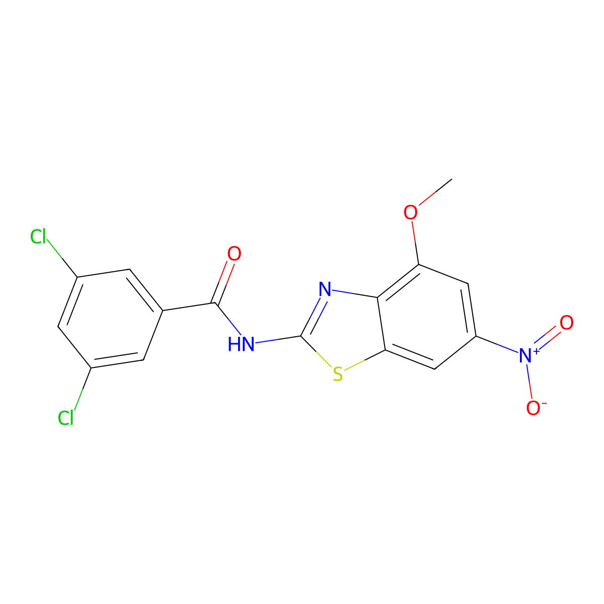 3,5-dichloro-N-(4-methoxy-6-nitro-1,3-benzothiazol-2-yl)benzamide molecular structure, CAS 330677-46-8
