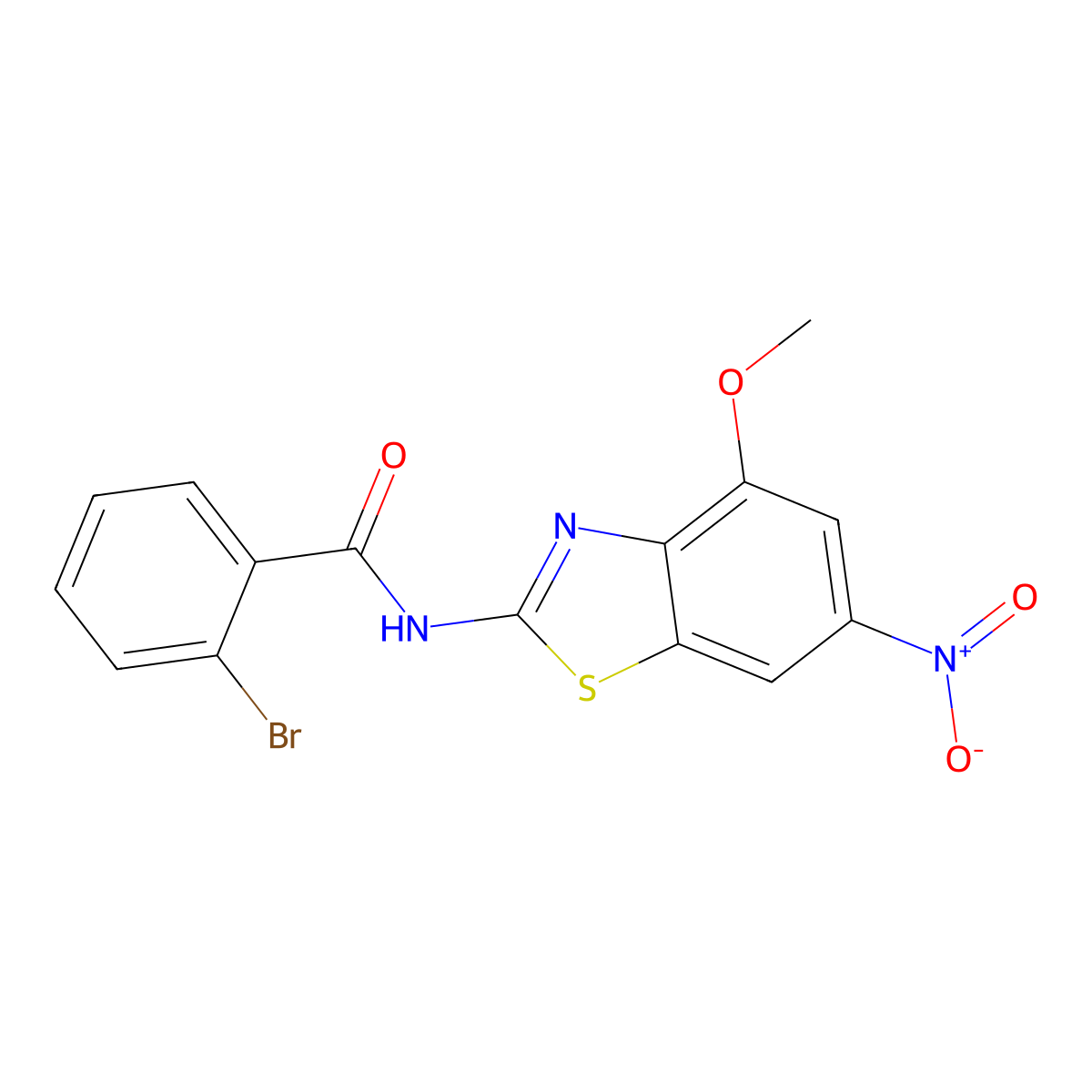 2-bromo-N-(4-methoxy-6-nitro-1,3-benzothiazol-2-yl)benzamide molecular structure, CAS 330677-48-0