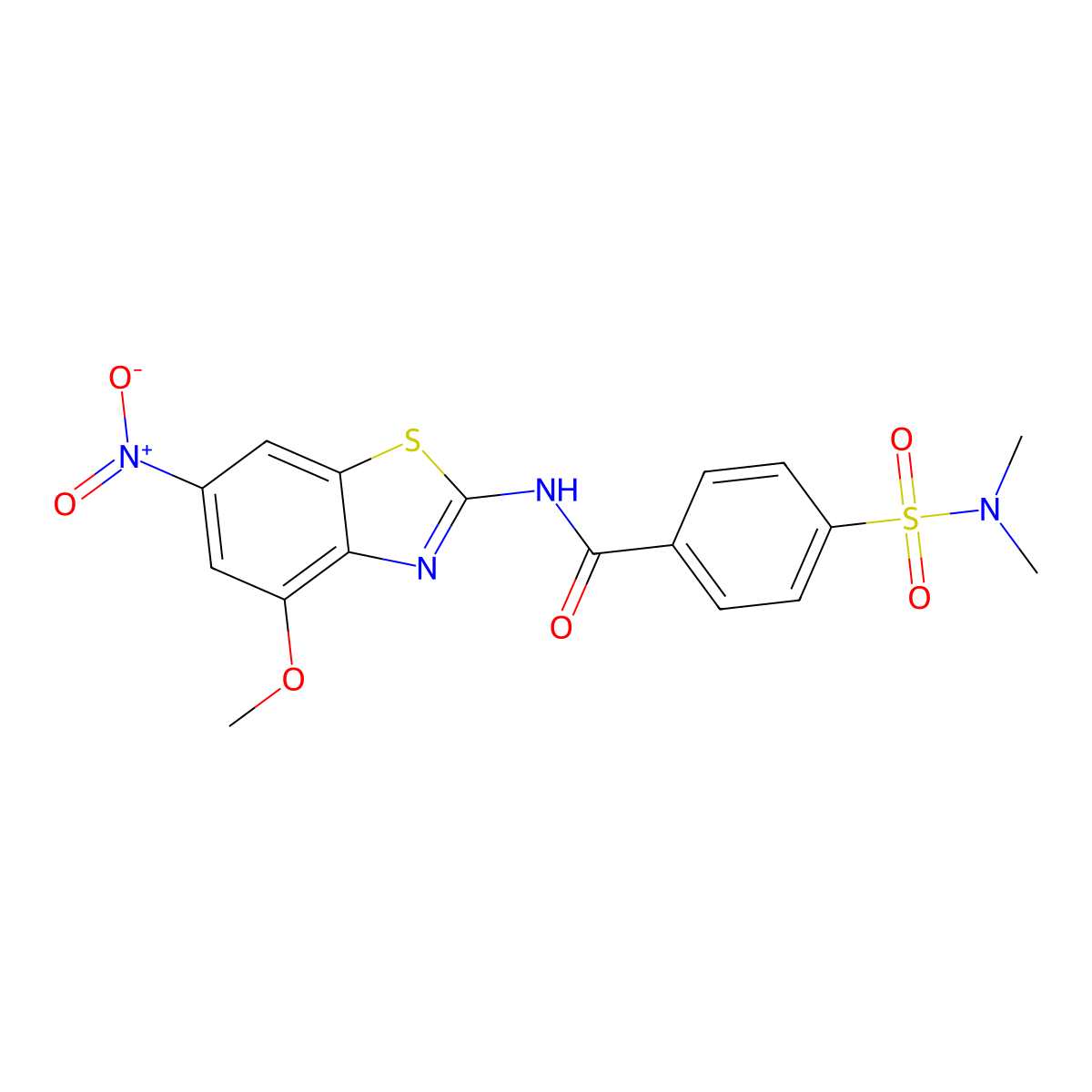 4-(dimethylsulfamoyl)-N-(4-methoxy-6-nitro-1,3-benzothiazol-2-yl)benzamide molecular structure, CAS 330677-50-4