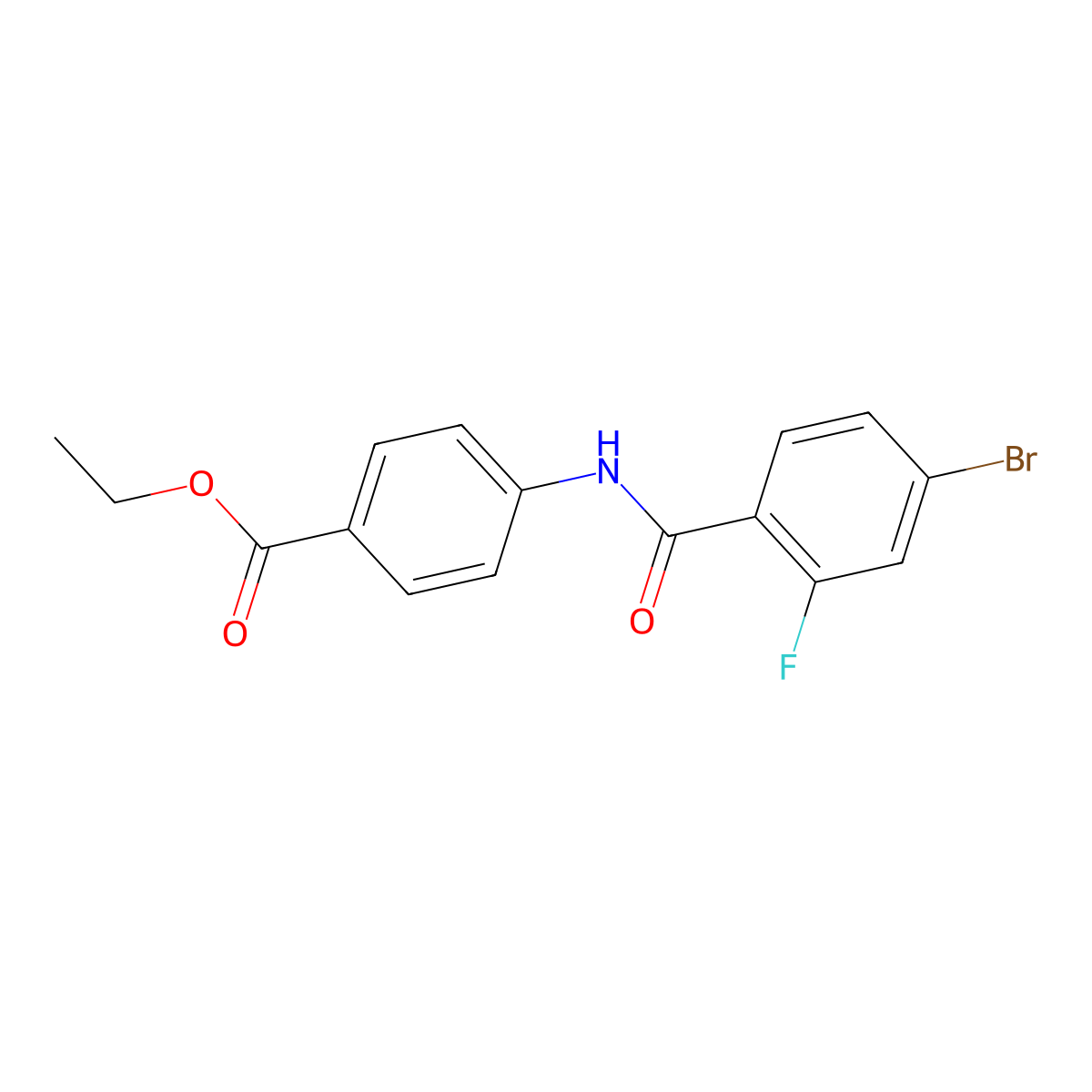 Ethyl 4-(4-bromo-2-fluorobenzamido)benzoate molecular structure, CAS 330677-55-9