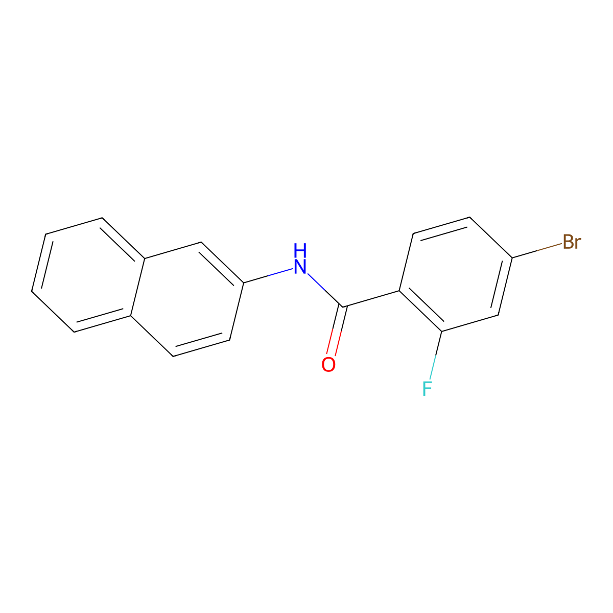 4-bromo-2-fluoro-N-(naphthalen-2-yl)benzamide molecular structure, CAS 330677-60-6
