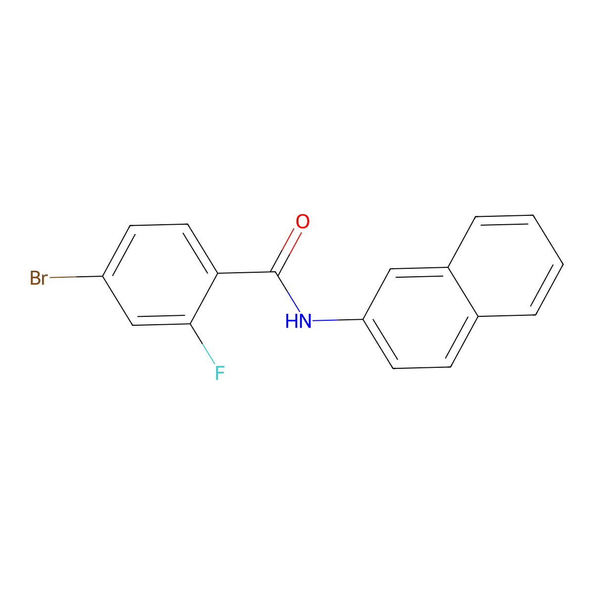 4-bromo-2-fluoro-N-(naphthalen-2-yl)benzamide molecular structure, CAS 330677-60-6