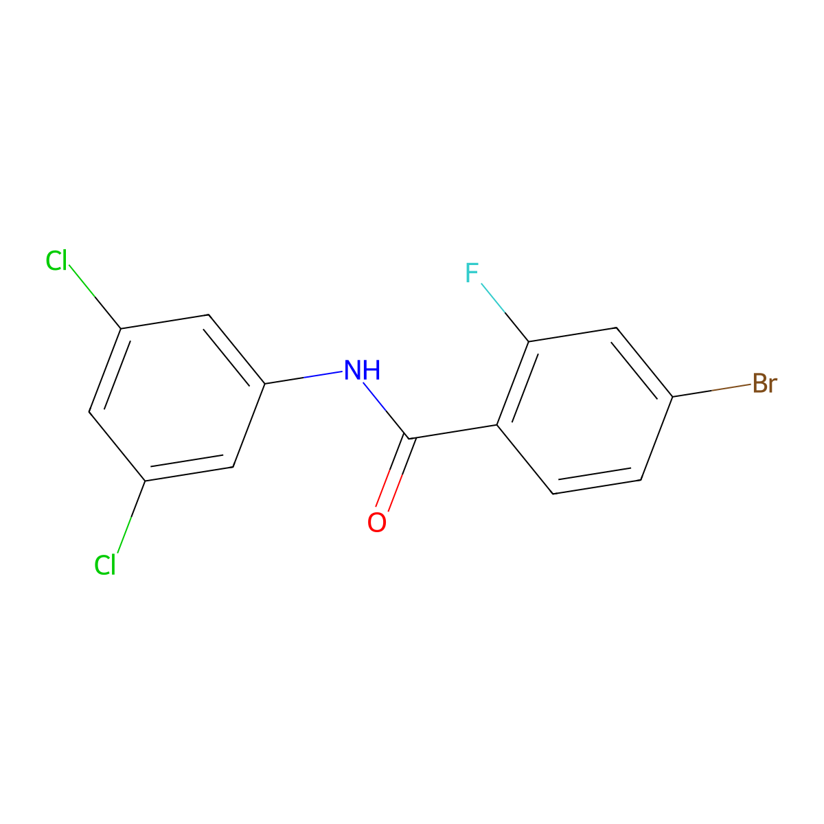 4-bromo-N-(3,5-dichlorophenyl)-2-fluorobenzamide molecular structure, CAS 330677-62-8