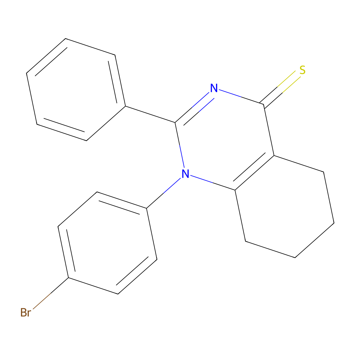 1-(4-bromophenyl)-2-phenyl-5,6,7,8-tetrahydroquinazoline-4(1H)-thione molecular structure, CAS 330677-70-8