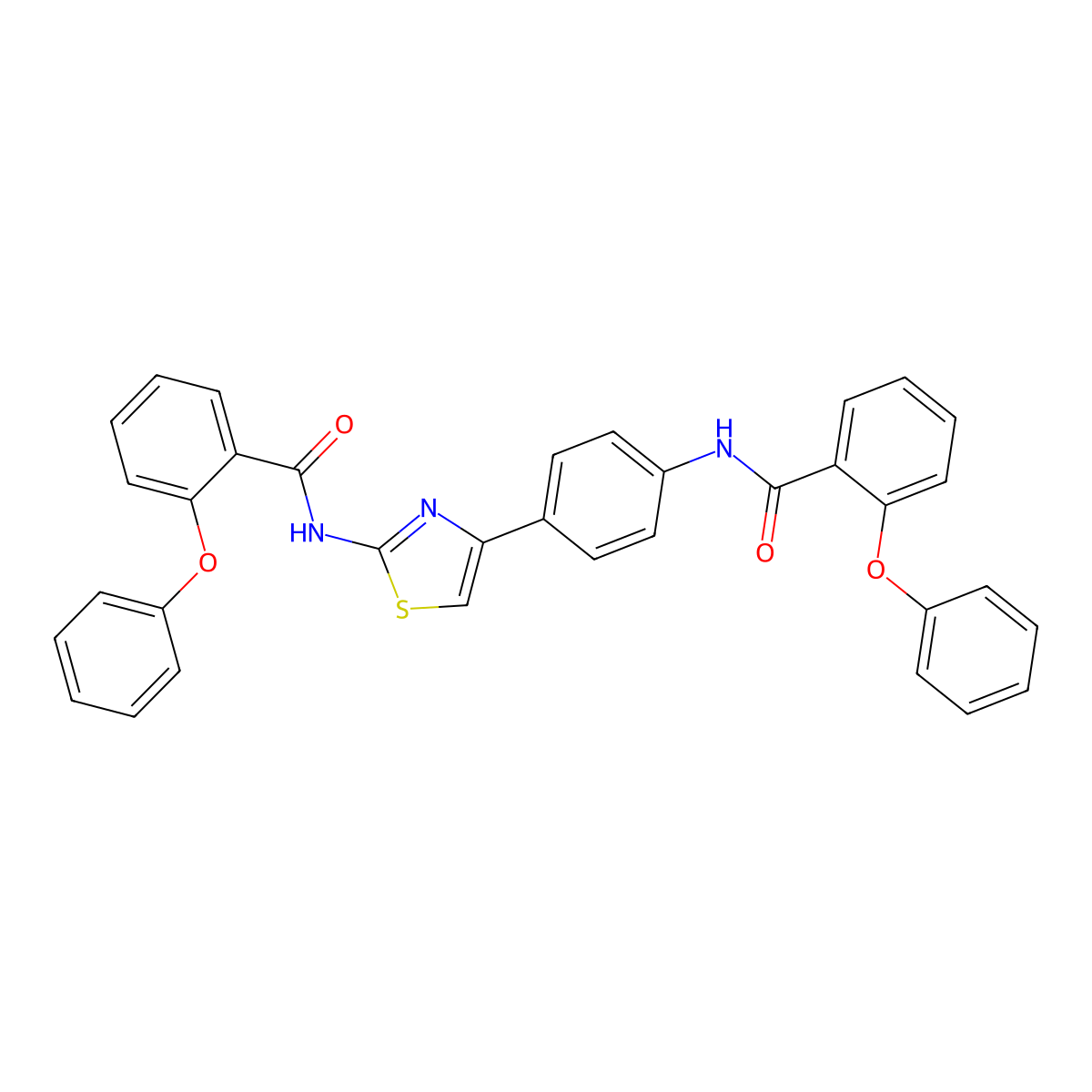 2-phenoxy-N-[4-[2-[(2-phenoxybenzoyl)amino]-1,3-thiazol-4-yl]phenyl]benzamide molecular structure, CAS 330677-84-4