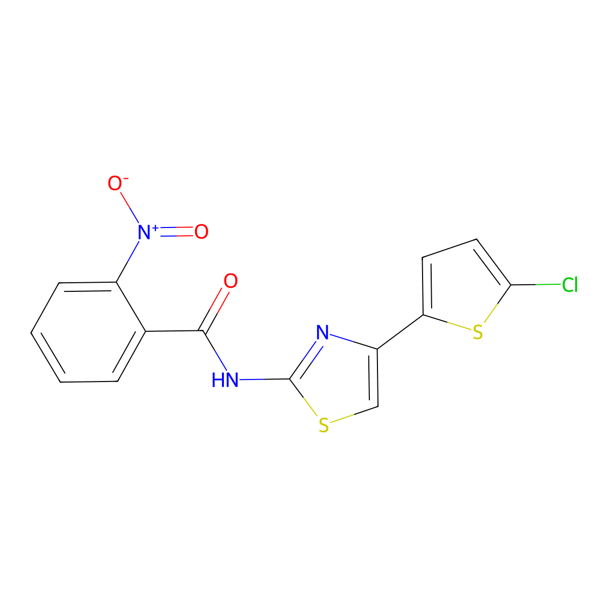 N-(4-(5-chlorothiophen-2-yl)thiazol-2-yl)-2-nitrobenzamide molecular structure, CAS 330677-85-5