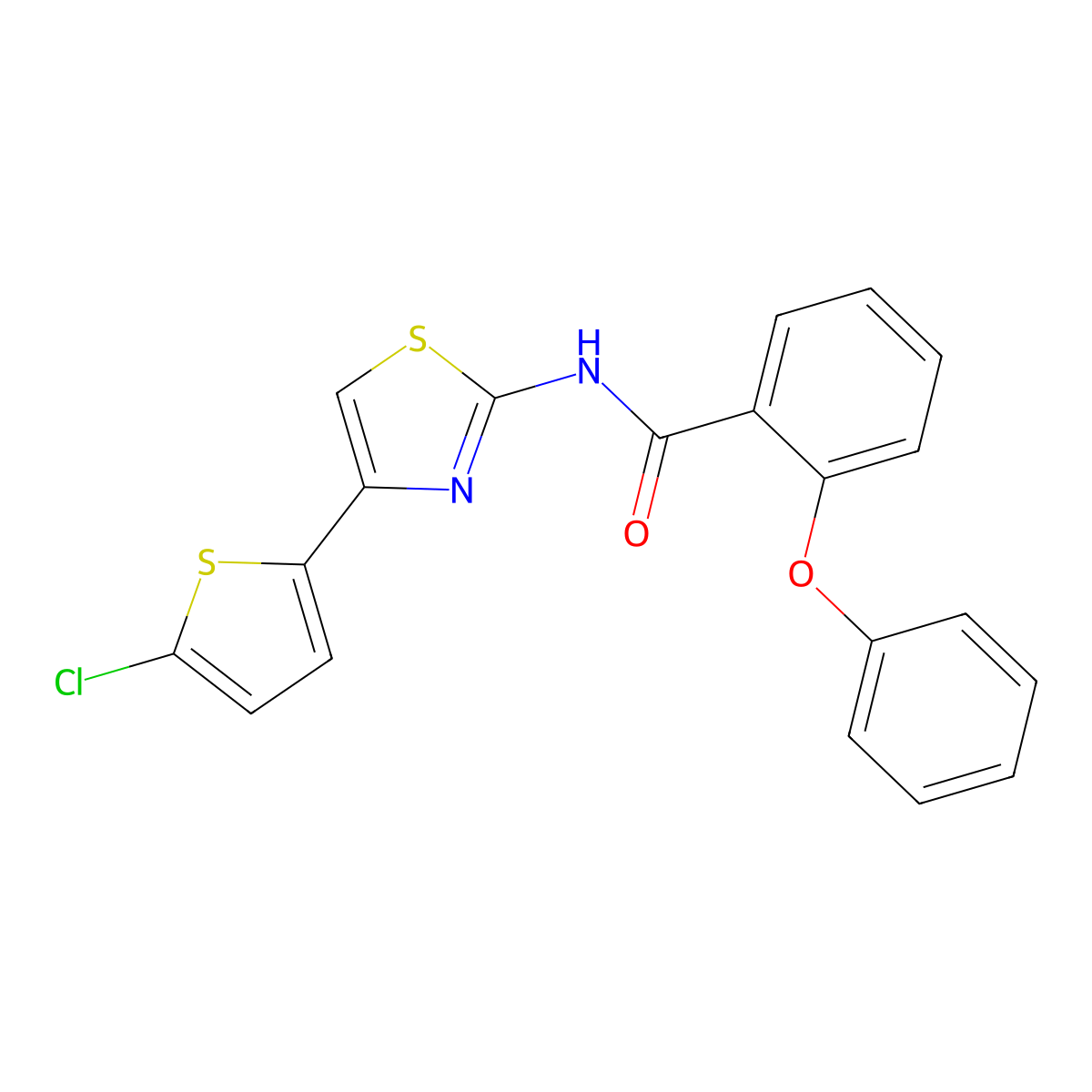 N-[4-(5-chlorothiophen-2-yl)-1,3-thiazol-2-yl]-2-phenoxybenzamide molecular structure, CAS 330677-90-2
