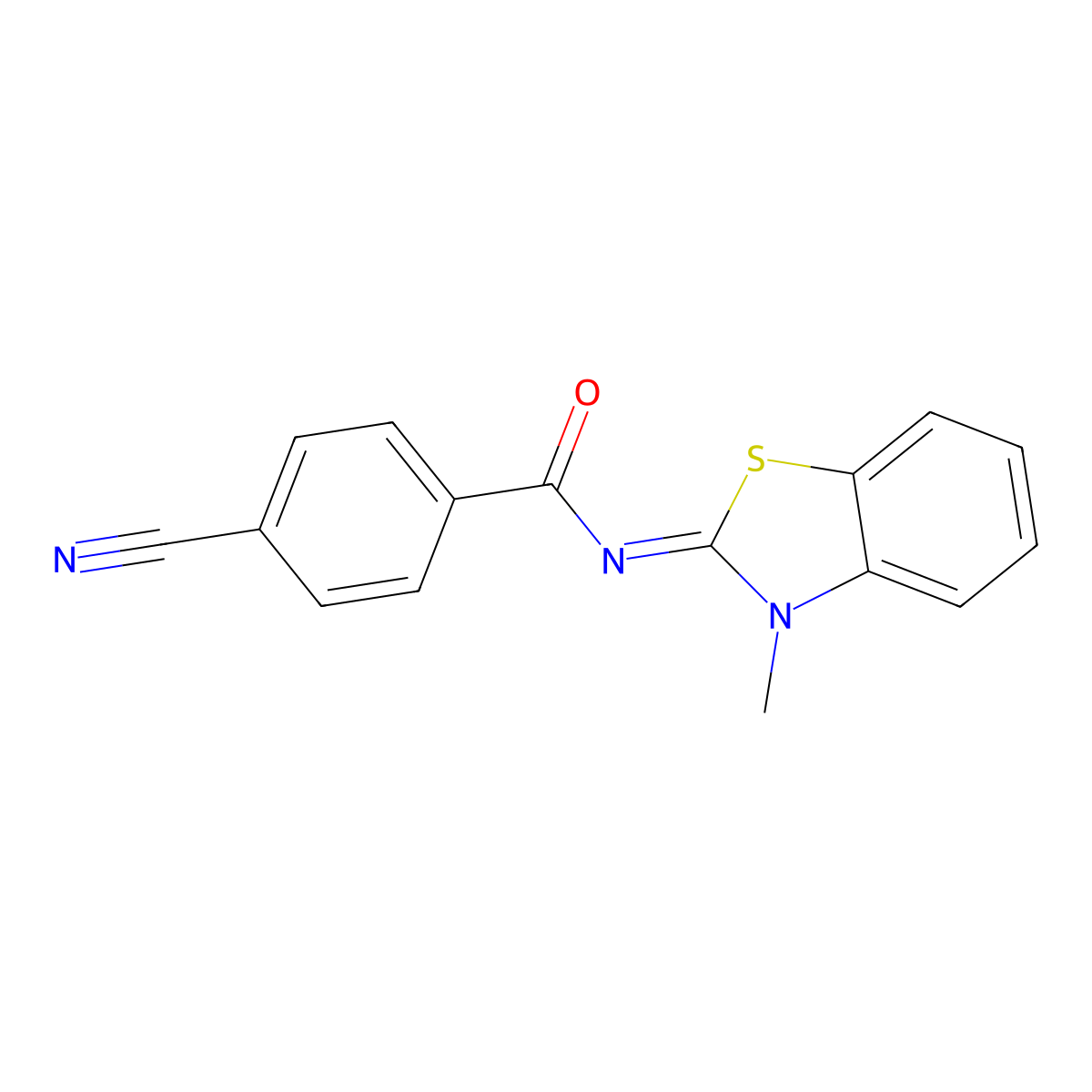 (Z)-4-cyano-N-(3-methylbenzo[d]thiazol-2(3H)-ylidene)benzamide molecular structure, CAS 330677-92-4