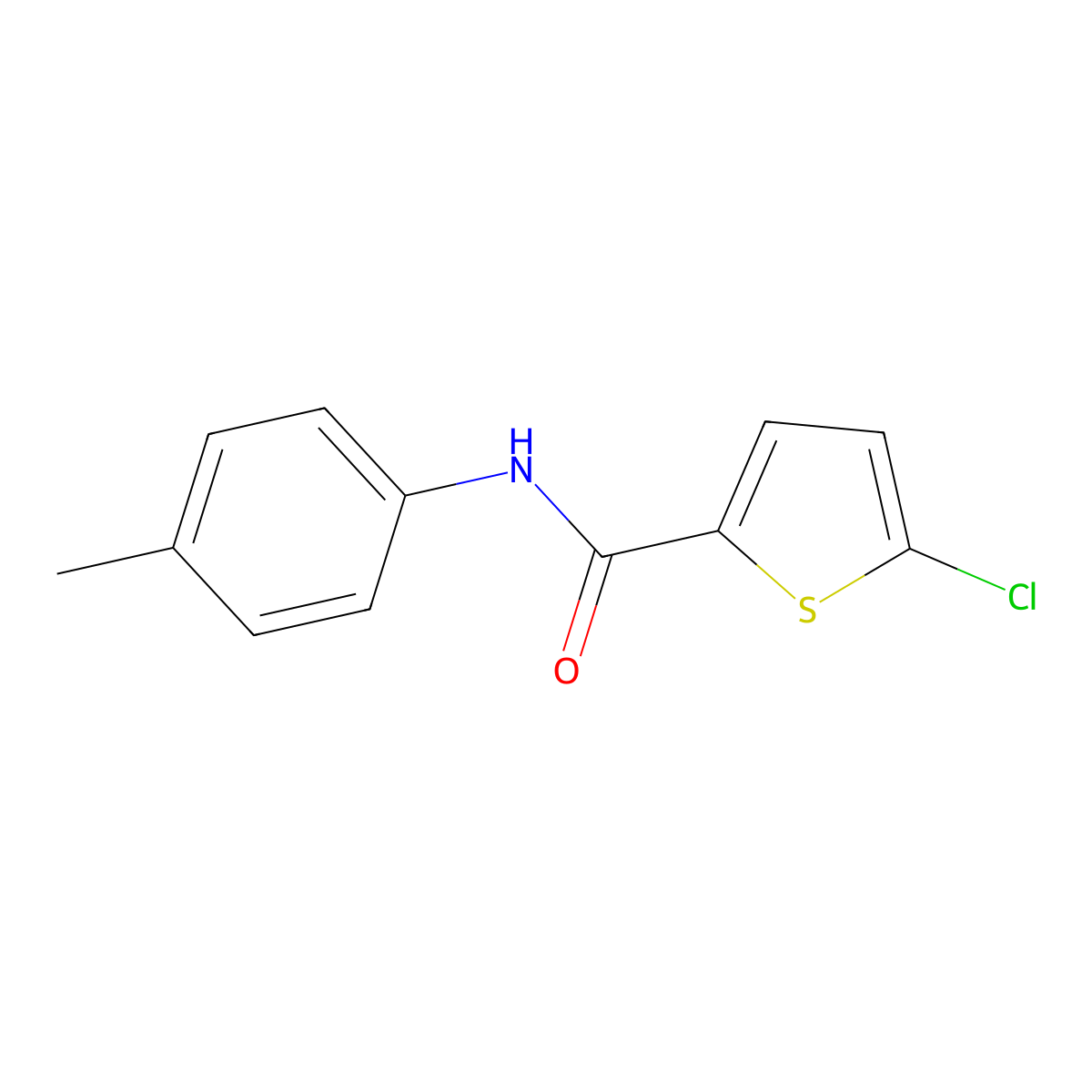 5-chloro-N-(4-methylphenyl)thiophene-2-carboxamide molecular structure, CAS 330677-97-9