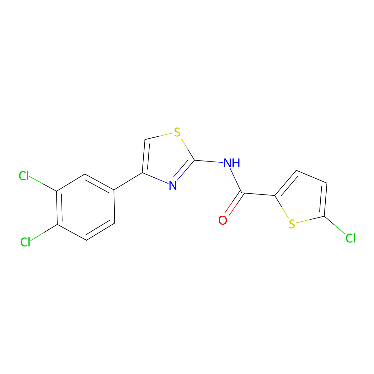5-chloro-N-[4-(3,4-dichlorophenyl)-1,3-thiazol-2-yl]thiophene-2-carboxamide molecular structure, CAS 330678-03-0