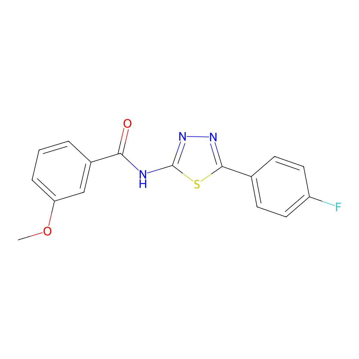N-[5-(4-fluorophenyl)-1,3,4-thiadiazol-2-yl]-3-methoxybenzamide molecular structure, CAS 330678-15-4