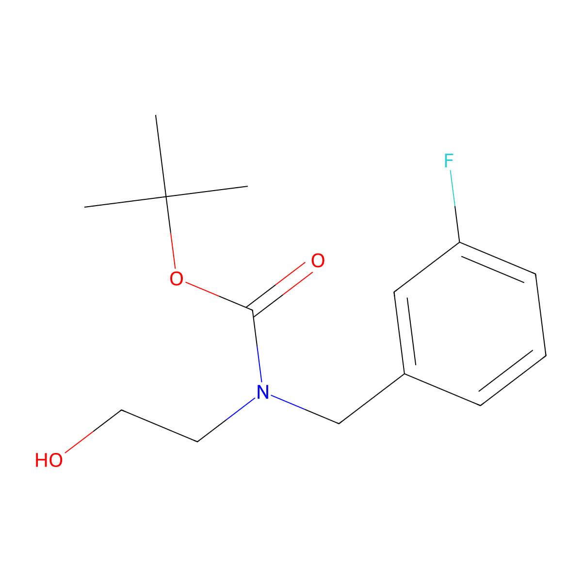 tert-butyl N-[(3-fluorophenyl)methyl]-N-(2-hydroxyethyl)carbamate molecular structure, CAS 330679-43-1