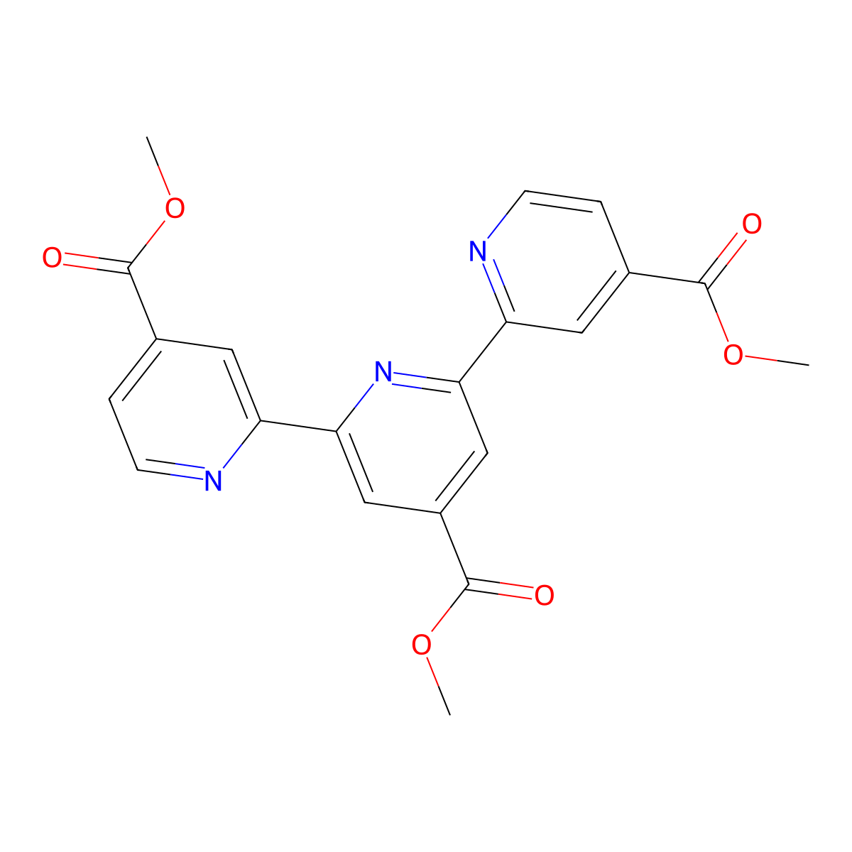 Trimethyl [2,2':6',2''-terpyridine]-4,4',4''-tricarboxylate molecular structure, CAS 330680-46-1