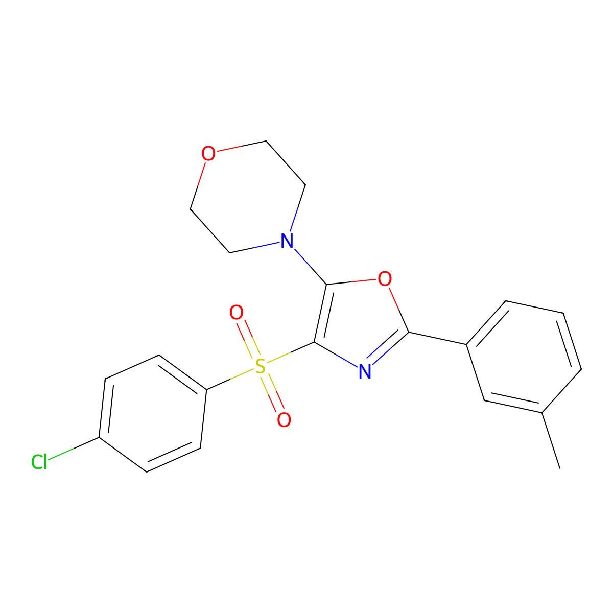 4-(4-((4-Chlorophenyl)sulfonyl)-2-(m-tolyl)oxazol-5-yl)morpholine molecular structure, CAS 330681-84-0