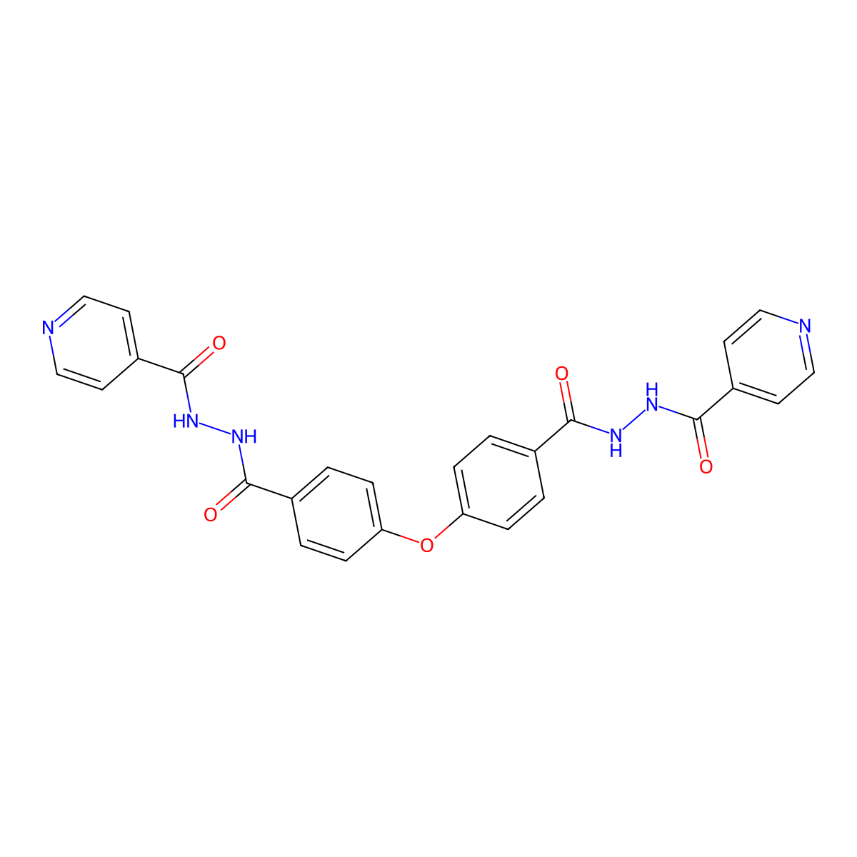 N'-[4-[4-[(pyridine-4-carbonylamino)carbamoyl]phenoxy]benzoyl]pyridine-4-carbohydrazide molecular structure, CAS 330683-15-3