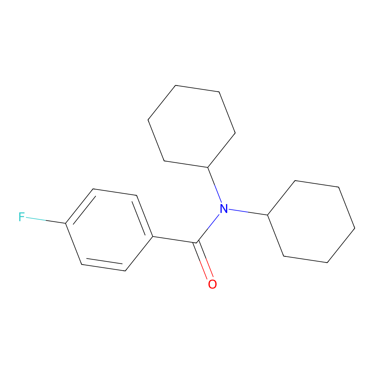 N,N-dicyclohexyl-4-fluorobenzamide molecular structure, CAS 330684-17-8