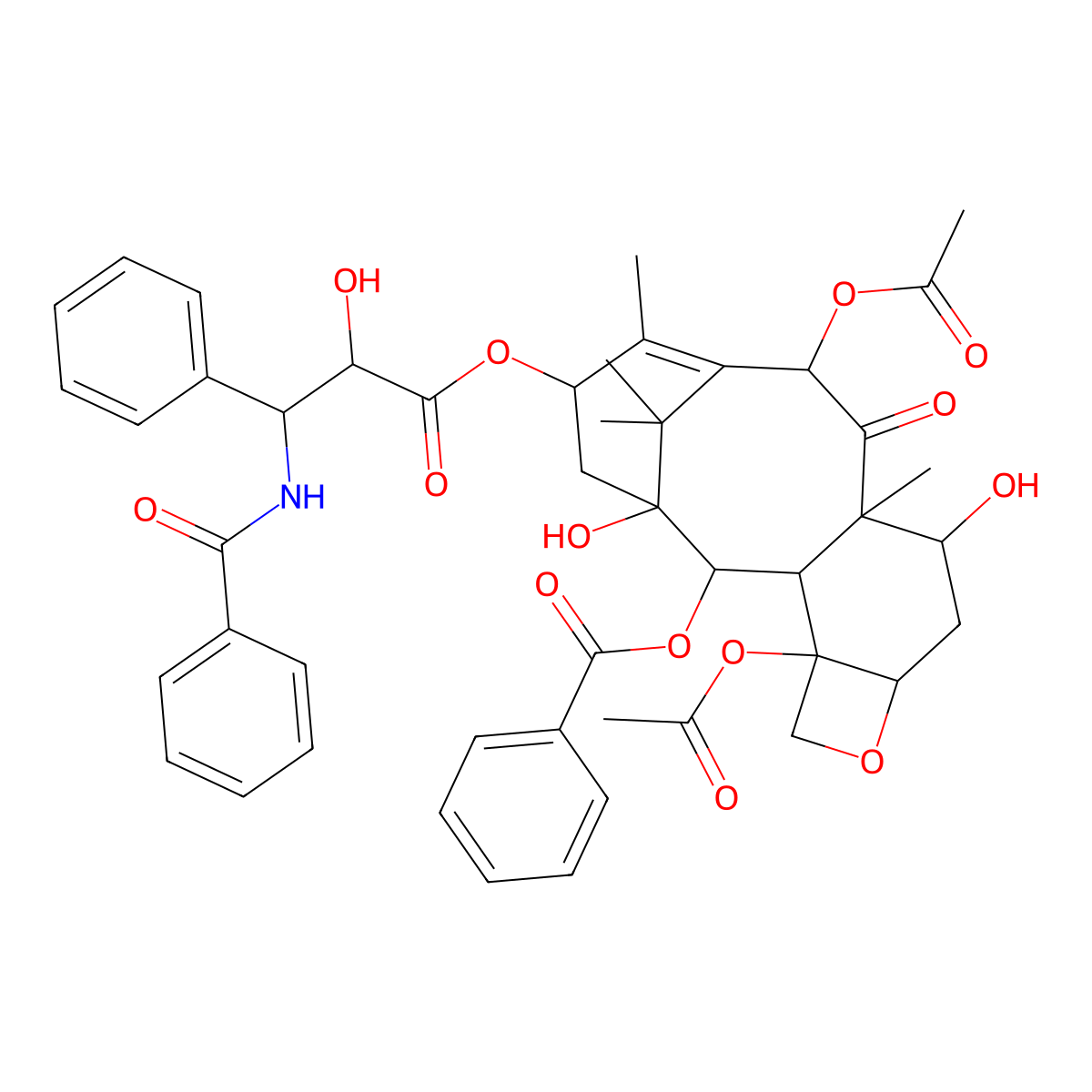 Paclitaxel molecular structure, CAS 33069-62-4