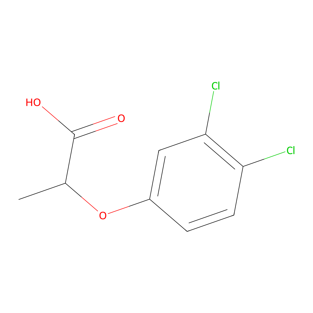 2-(3,4-Dichlorophenoxy)propanoic acid molecular structure, CAS 3307-41-3
